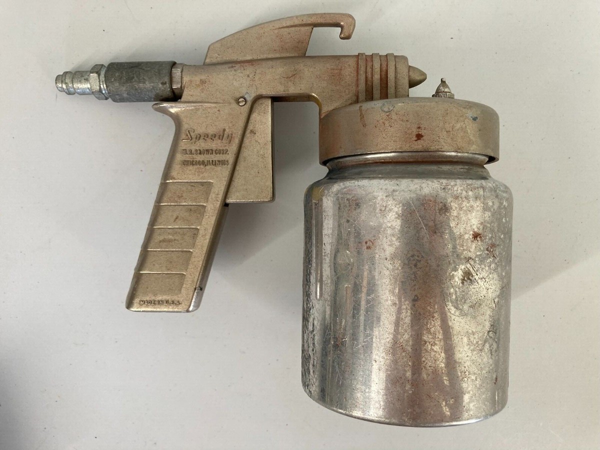 #BROWN高速発射 Vintage W.R. Brown Corp. Speedy Paint Air Sprayer Spray Gun + Can