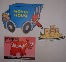 Rave Flyer-Progress flyers x 3 -MINT ! Moving house, Horny and By the Seaside.