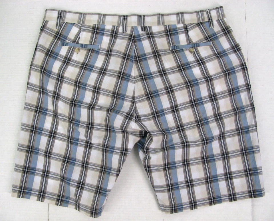 Pronto Uomo Shorts Mens 46 Cotton Plaid Check Flat Front Retail $65 NWT New  - Image 3 of 4