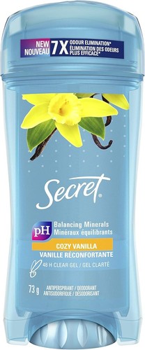 4X Secret Clear Gel Antiperspirant and Deodorant, Vanilla Scent, 73 grams Each