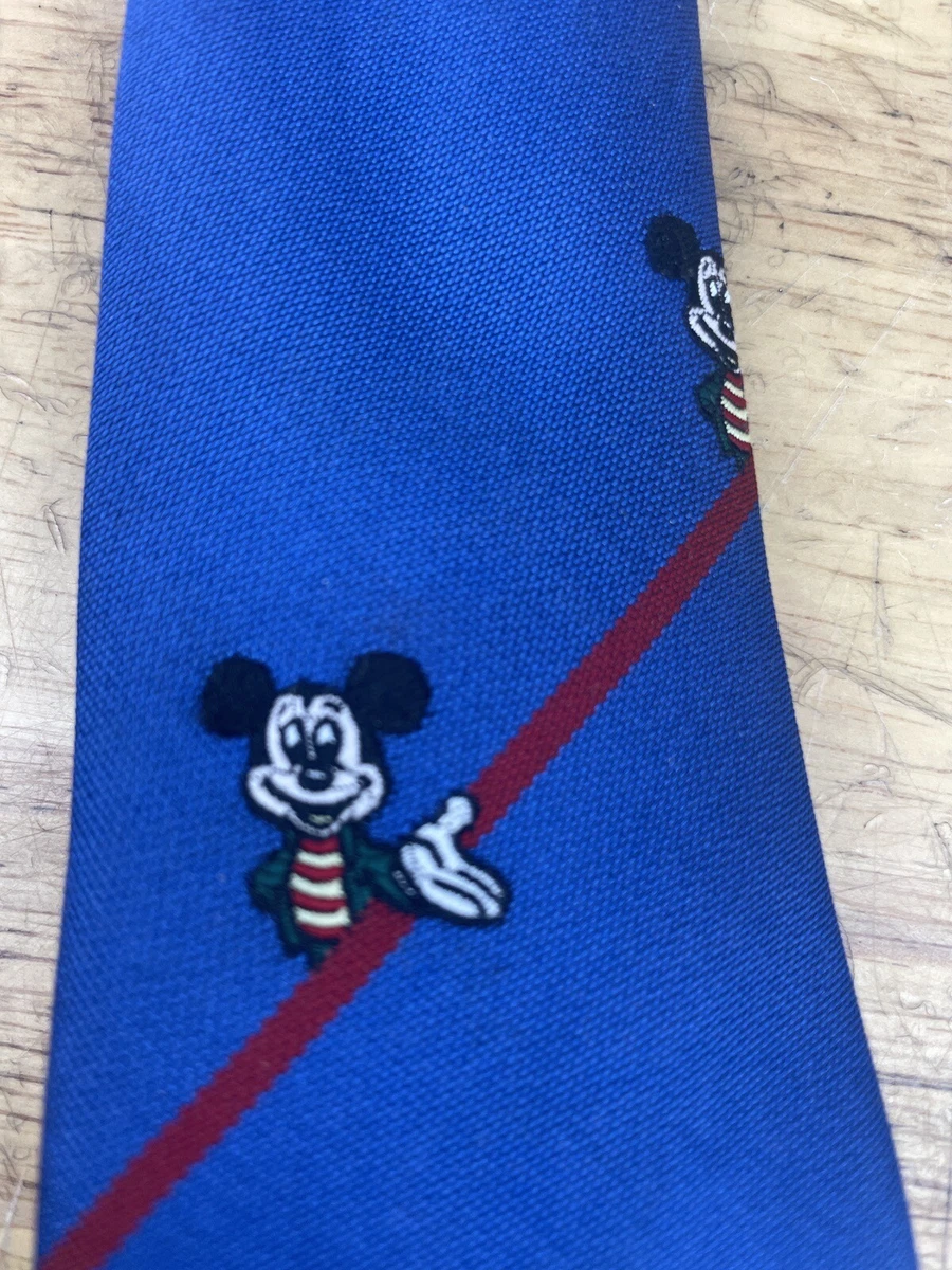 Tie Mickey Mouse ST MICHAEL Vintage Disney Blue Made In UK Polyester