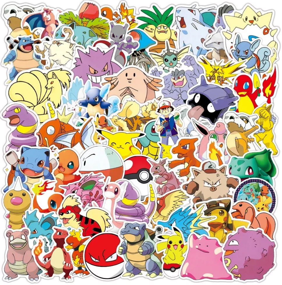 100Pcs POKEMON PIKACHU WALL STICKER Pocket Monster Kids Room Vinyl