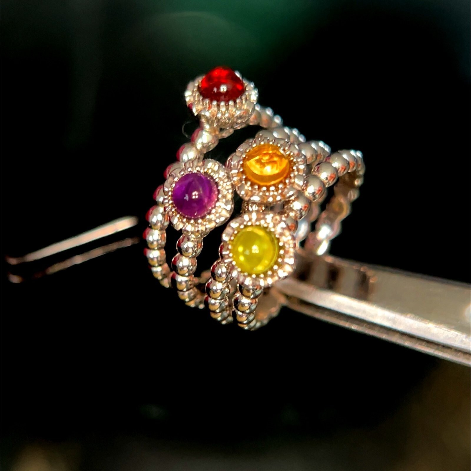 Silver 925 Stackable Gemstones Rings - image 4