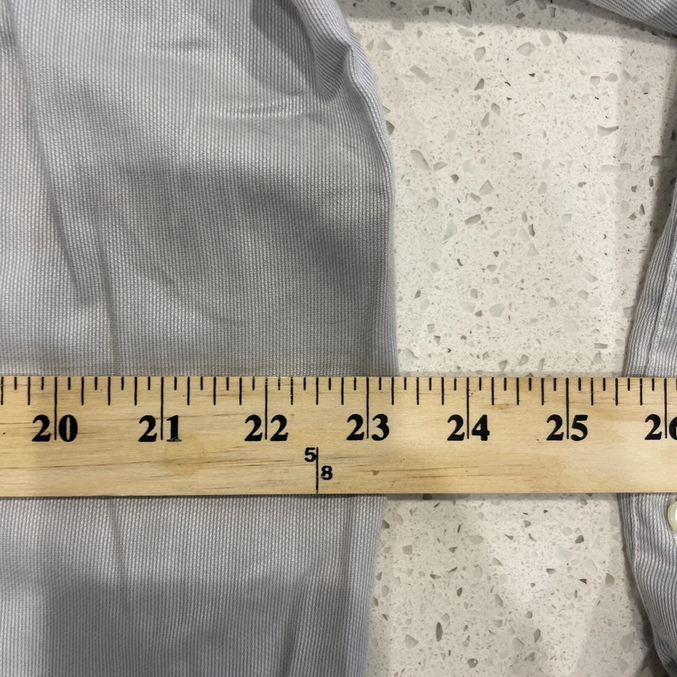 Camisa masculina Eton 16,5 (42) azul manga longa vintage formal vestido botão para cima leve - Imagem 3 de 4