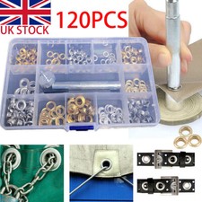 120x Metal Grommets Kit Durable Clothing Eyelets Button Set Installation Tool