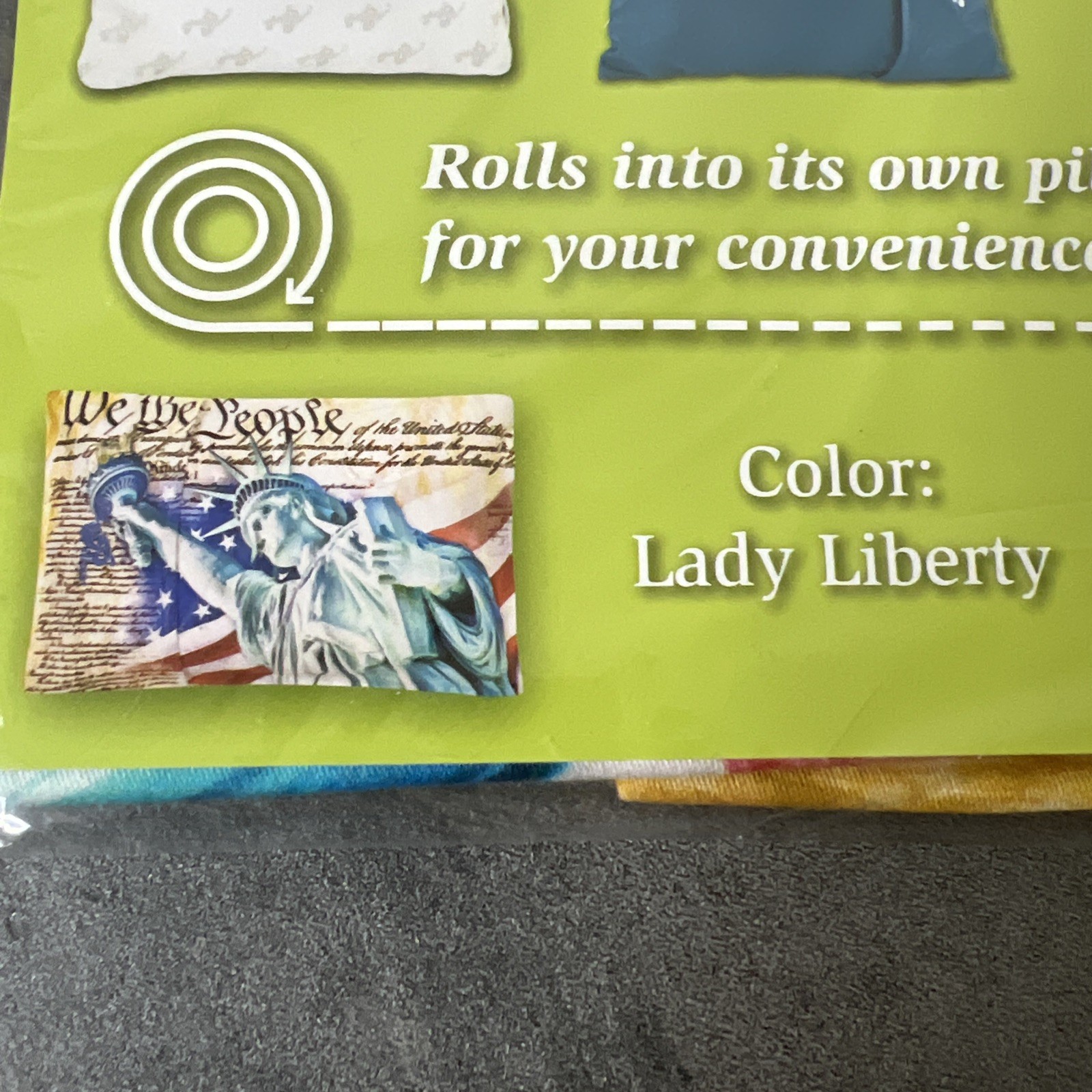 NEW My Pillow Roll & Go Pillowcase Statue Of Lady Liberty America 12" x 18"