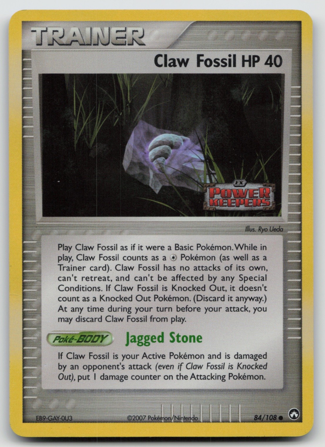 Pokemon Card - Claw Fossil Power Keepers 84/108 Reverse Holo Stamped 85/108