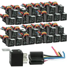 5- 25Pack 12V 30/40 Amp 5-Pin SPDT Automotive Relay with Wires & Harness Socket