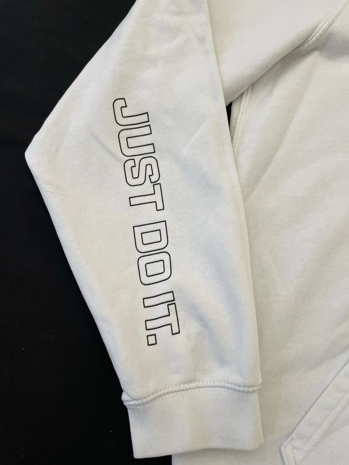 OFF WHITE Felpa con cappuccio Nike Club JDI Just Do It XL bianca 30° anniversario bianco sporco RARA AV5905