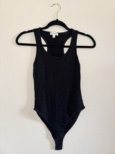 Zenana Premium Women's Black Solid Racerback Bodysuit One Piece S