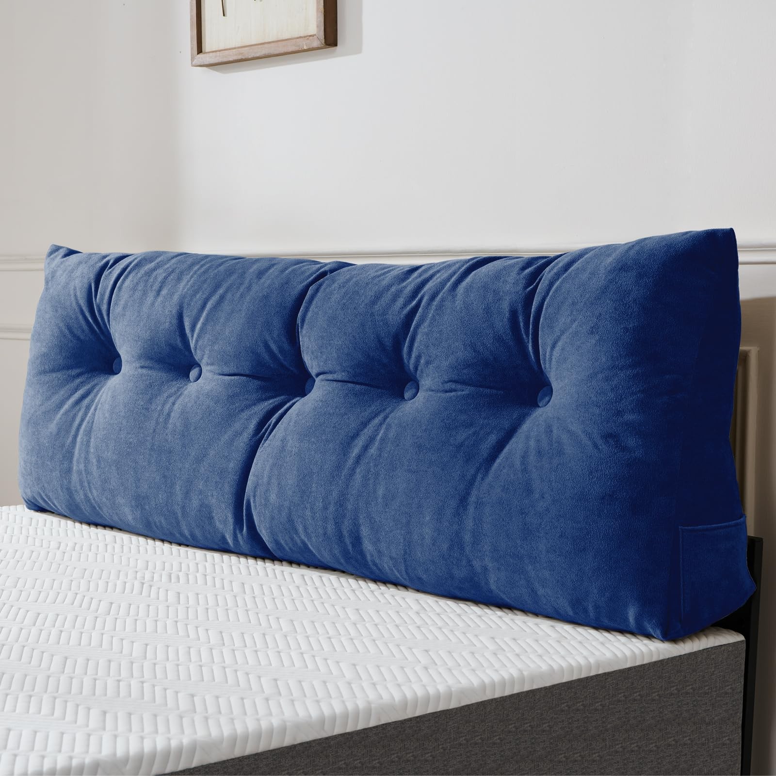 Premium Wedge Pillow Headboard with Removable Cover for Reading & Comfort