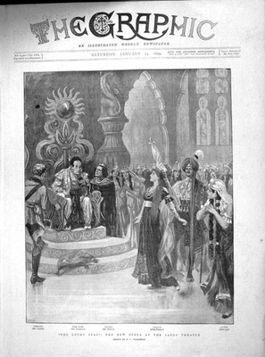 Original alter antiker Druck 1899 Lucky Star Opera Savoy Theatre Paxton Lyt 19.
