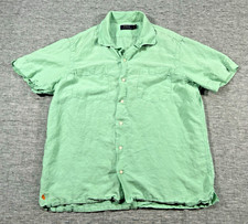 Polo Ralph Lauren Shirt Mens Large Classic Preppy Timeless Beachy Linen Silk