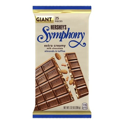 Hersheys Symphony Almond Toffee Chocolate Giant Bar 25 Pieces Candy Snack Pack!!