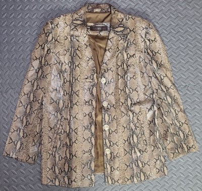 Vintage A&S Selections Python Skin 100% Genuine Leather Jacket *See Measurements