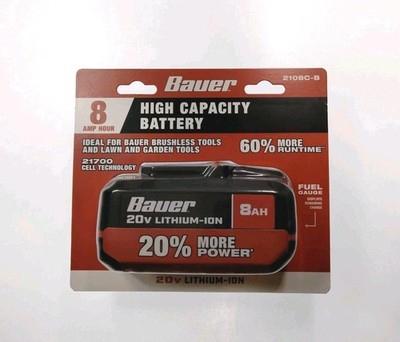BAUER 20V 8.0 AH High Capacity Lithium-Ion Battery 2108C-B