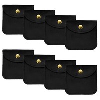 Samt-Schmuckbeutel 3,15 X 3,15 Zoll, 8 StüCk, Schwarz