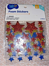 Glitter Star Foam Stickers 57 Pack Assorted Sizes