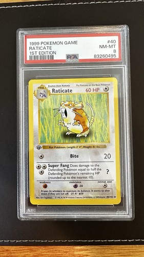Raticate (1st Edition) graded PSA 8 for sale on eBay