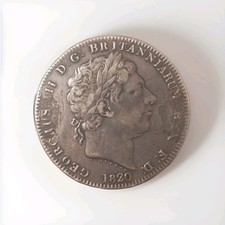 1820 George III Silver Edge LX Crown Coin 