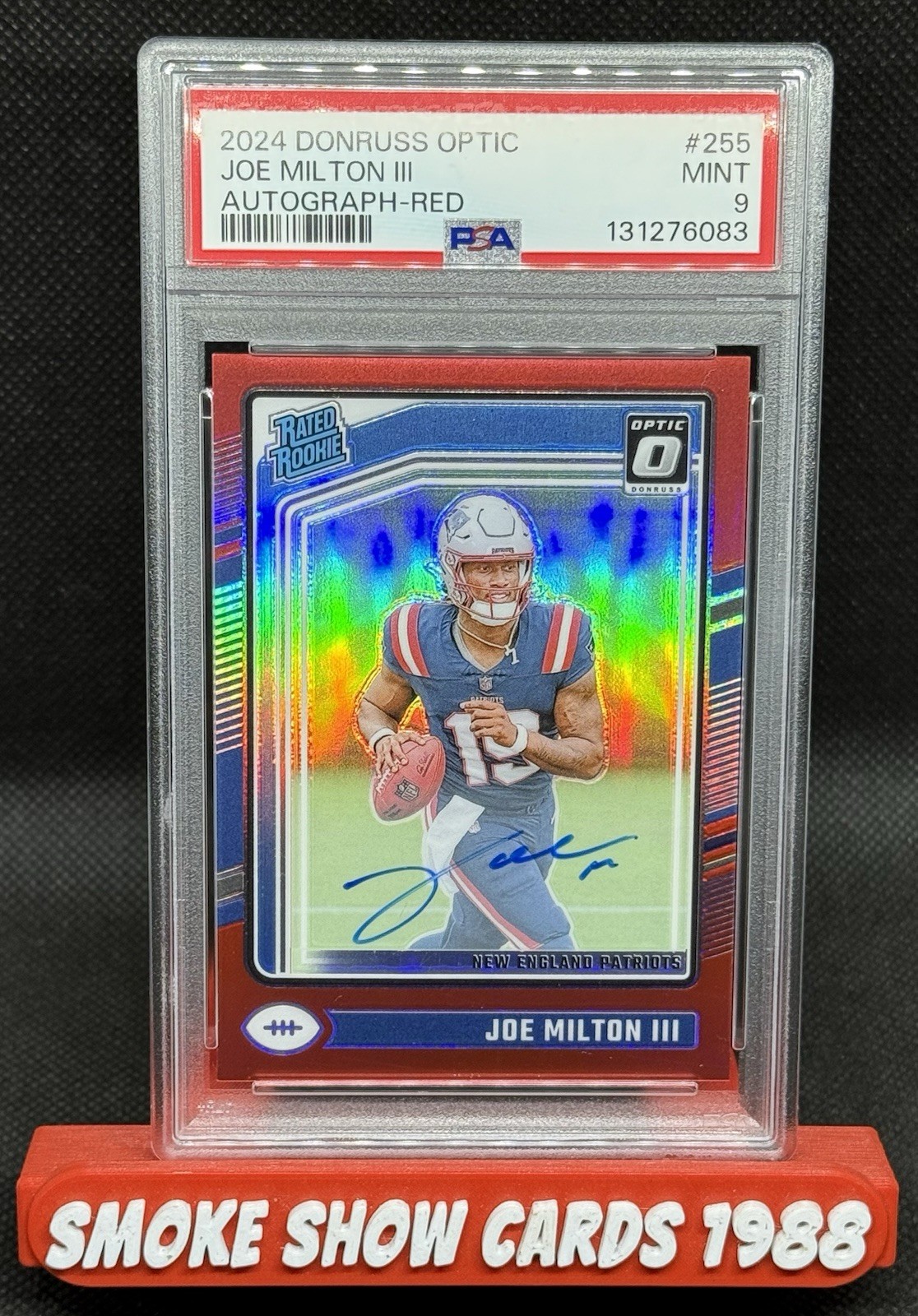 2024 Panini Donruss Optic Joe Milton III Red Auto /75 PSA 9 #255 Dallas Cowboys