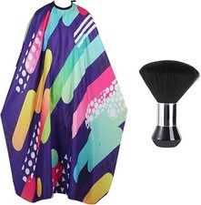 Capa Profesional de Corte de Pelo Impermeable con Brocha para Cuello Barberia