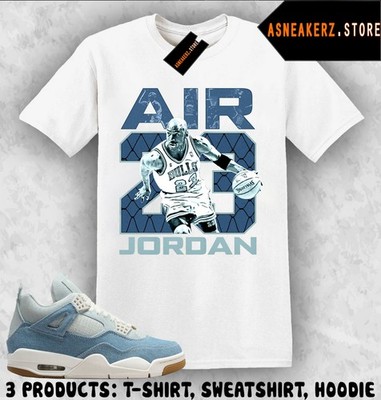 Tee Shirt Matching AJ 4 Denim Worn Blue Match Sneaker Vintage Air MJ 23 T-Shirt