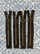 Vintage Talon 7  Brass Pull Ring Closed End Zipper Lot If 4 Dark Brown U.S.A