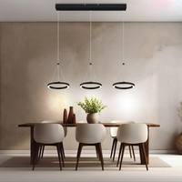 Pendelleuchte HäNgelampe Schlafzimmerlampe Dimmbar Memory 3 Flammig Schwarz Led