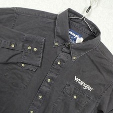 Wrangler Shirt Mens 16 x 34 Black Chambray X Long Tail long Sleeve Denim western