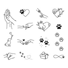 Dog Paw Prints Semi Permanent Temporary Tattoo for Pet Lovers Minimalist Dogs