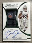 2022 Flawless Josh Jacobs Laundry Tag Patch On Card Auto Emerald /5 SSP Raiders