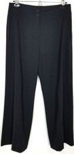 MaxMara Women Wool Blend Wide Dress Pants Sz US 10 Black Trousers Ankle Office