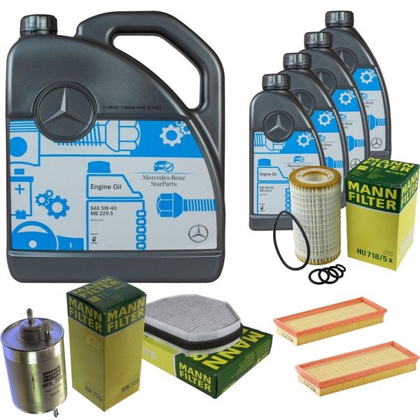 MANN-FILTER Inspektionspaket 9L MotoröL 5W-40 Mb 229.5 FüR Mercedes-Benz Slk 32-image