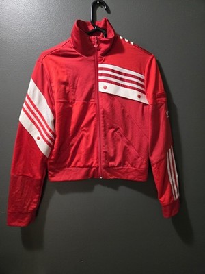 Adidas x Danielle Cathari Medium Cropped Red Track Jacket Womens