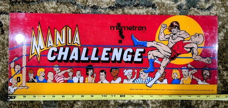 Original Memetron Mania Challenge  Plexiglass Arcade Marquee Sign
