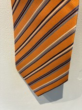 Giorgio Mariani Italian Silk Tie – Orange & Blue Diagonal Stripe