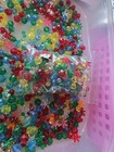 3 Scoops Multicolor Transparent Plastic Loose Beads Mix, Flower & Round Shapes — photo 2