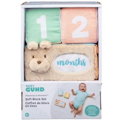 GUND Baby Milestones & Moments Plush Photo Prop Sensory Toy Blocks, Multicolor