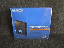 LINKSYS CISCO CM100 CABLE MODEM USB AND INTERNET CONNECTIONS NEW SEALED BOX