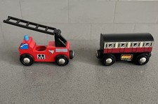 2002 Brio Wood Fire Truck 33618 Brio Wood Passenger Car 33626