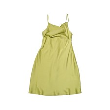 Urban Outfitters Mallory Cowl Neck Slip Dress Lime Green Bright Satin Party XS