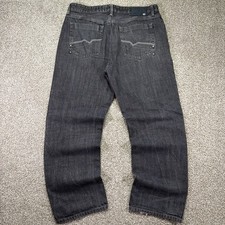 Vintage Baggy Ecko Unltd Black Denim Jeans Faded Loose Fit Essentials