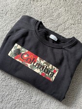 Girls Columbia Sweatshirt Size L Black with Flowered Front Logo Crewneck