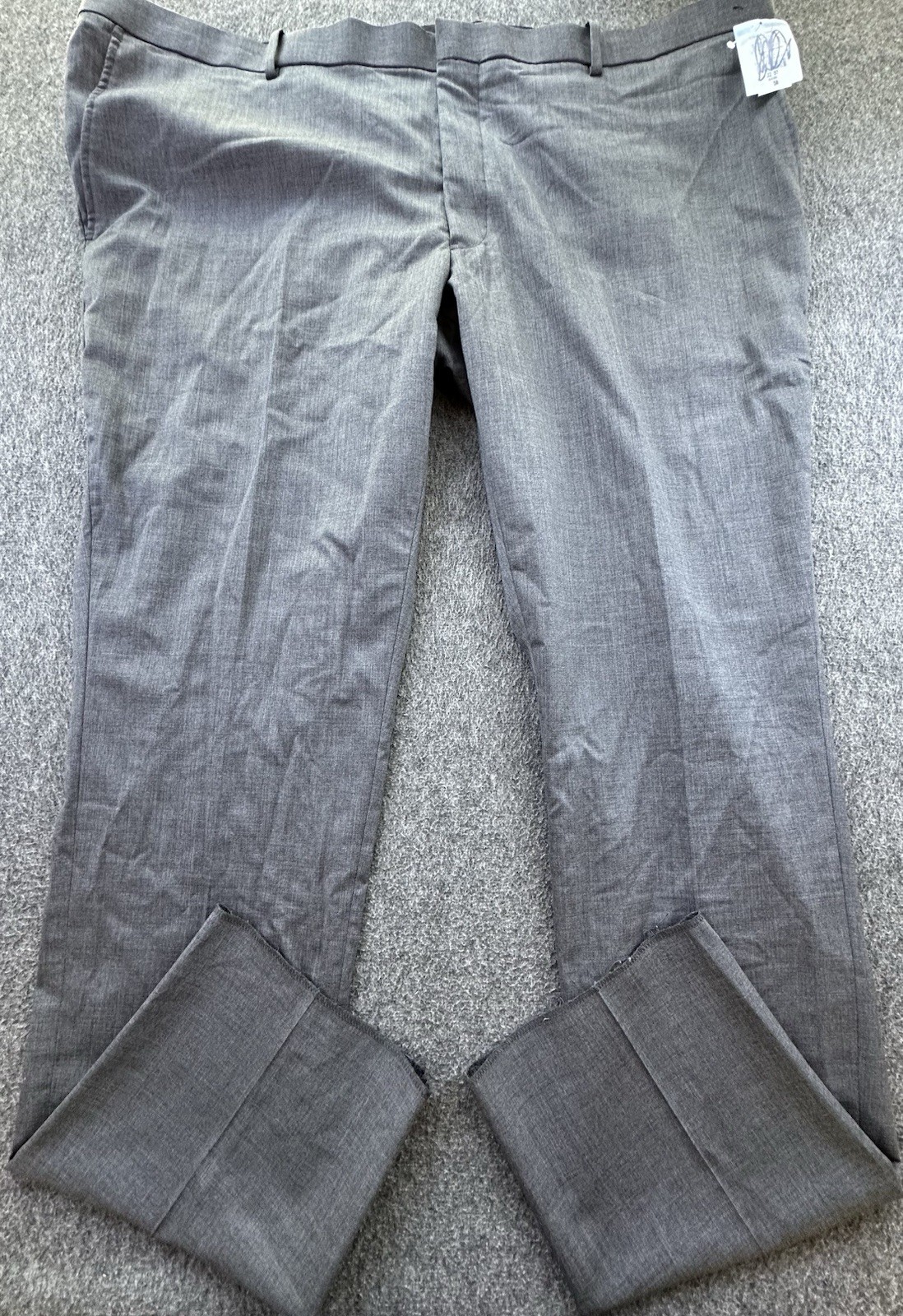Nordstrom Pants Mens 50W Gray Tech Smart Trim Fit Wool Blend Flat Front New