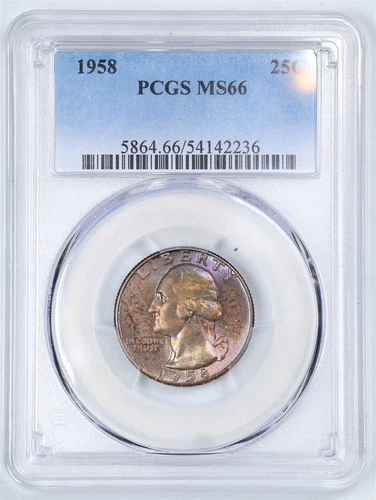 1958 25C Washington Silver Quarter Dollar MS66 PCGS 54142236