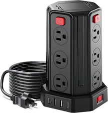 Power Strip Surge Protector, 6.5 Ft Extension Cord with 12 AC Multiple Outlets 4
