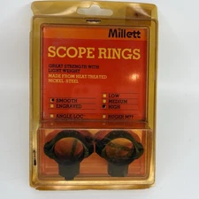 Millet Steel Rifle Scope Rings - Smooth - High - 1" Turn-In Standard - NEW