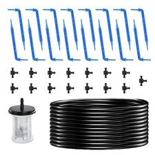 Solar Drip Irrigation Kit 49 FT Tubing, 15 Tee Fittings  15 Drippers