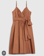 Gap Women's Pleated Wrap Cami Dress In Cam Clay, Size 20